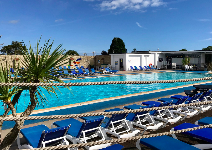 the outdoor swimming pool